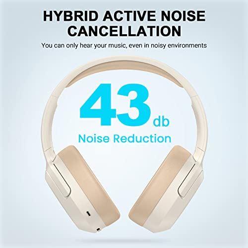 Active Noise Cancelling Wireless Over Ear Headphones, Grey O7768