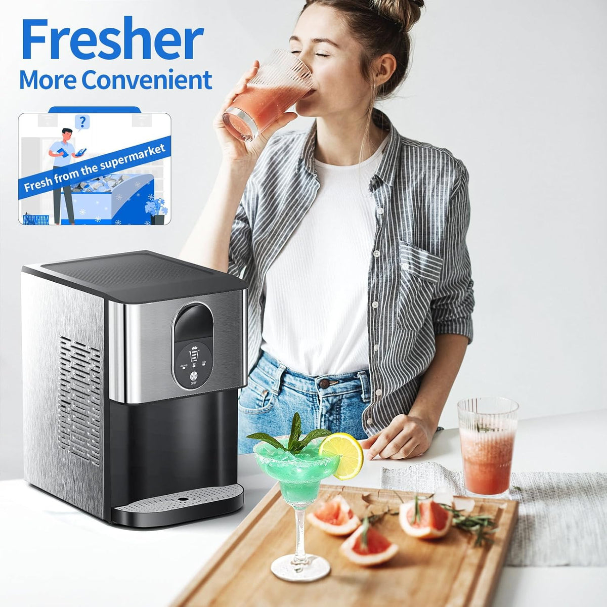 Silver Countertop Nugget Ice Maker H109970