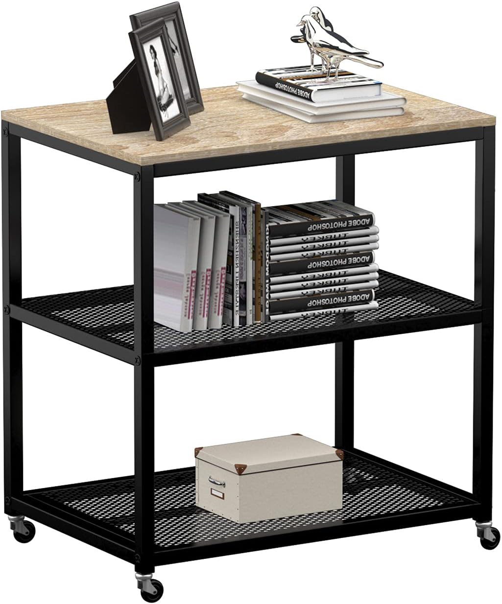 3-Tier Rolling Serving Bar Cart with Storage T909