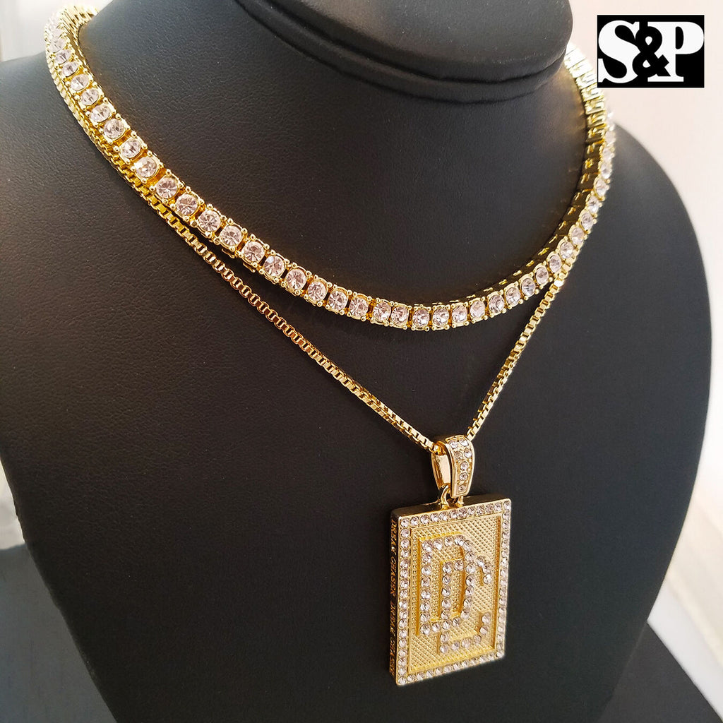 Choker 16" 1 Row Diamond Tennis Chain & Necklace Set I834