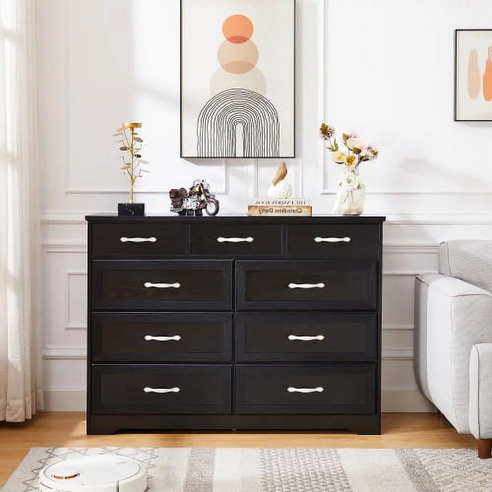 Black 9 Drawer Wood Dresser L184480