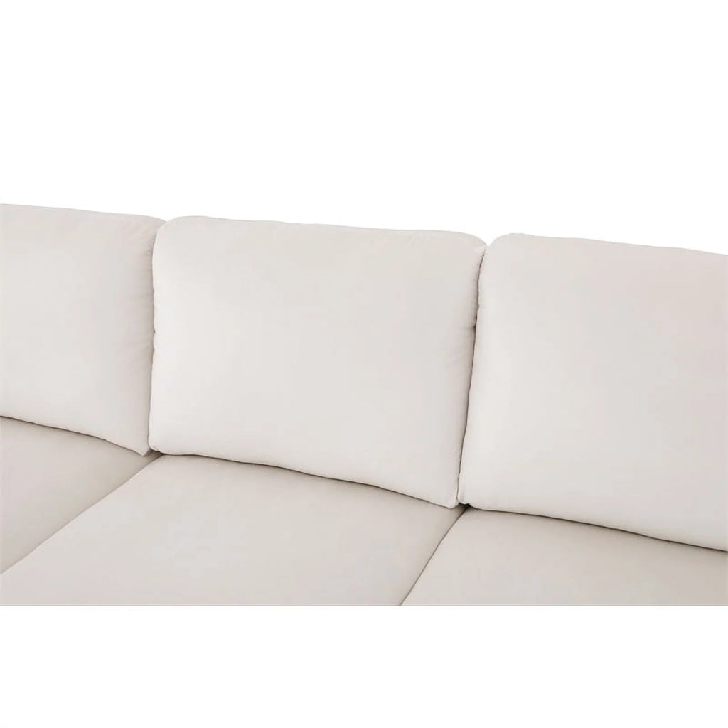 White Microfiber L Shaped 2-Piece Sofa Set S28601