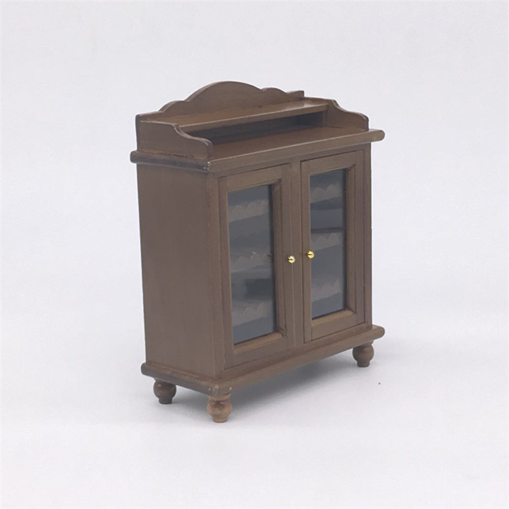 Walnut Color Mini Wooden Wine Cabinet Model B74793