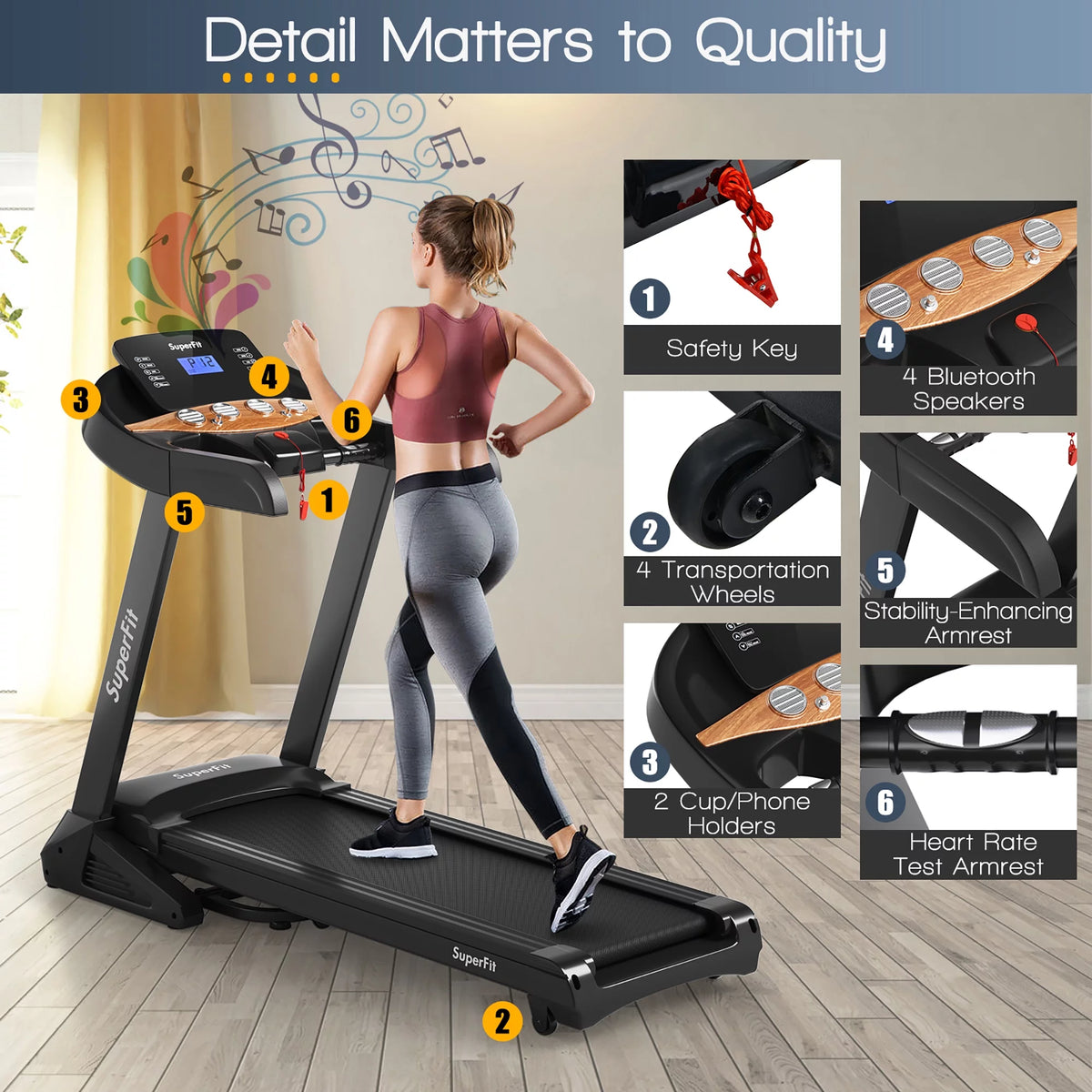 3.75HP Electric Folding Treadmill with Auto Incline K624091