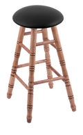Medium Finish Maple Bar Stool with Black Vinyl Seat and Turned Legs T94927