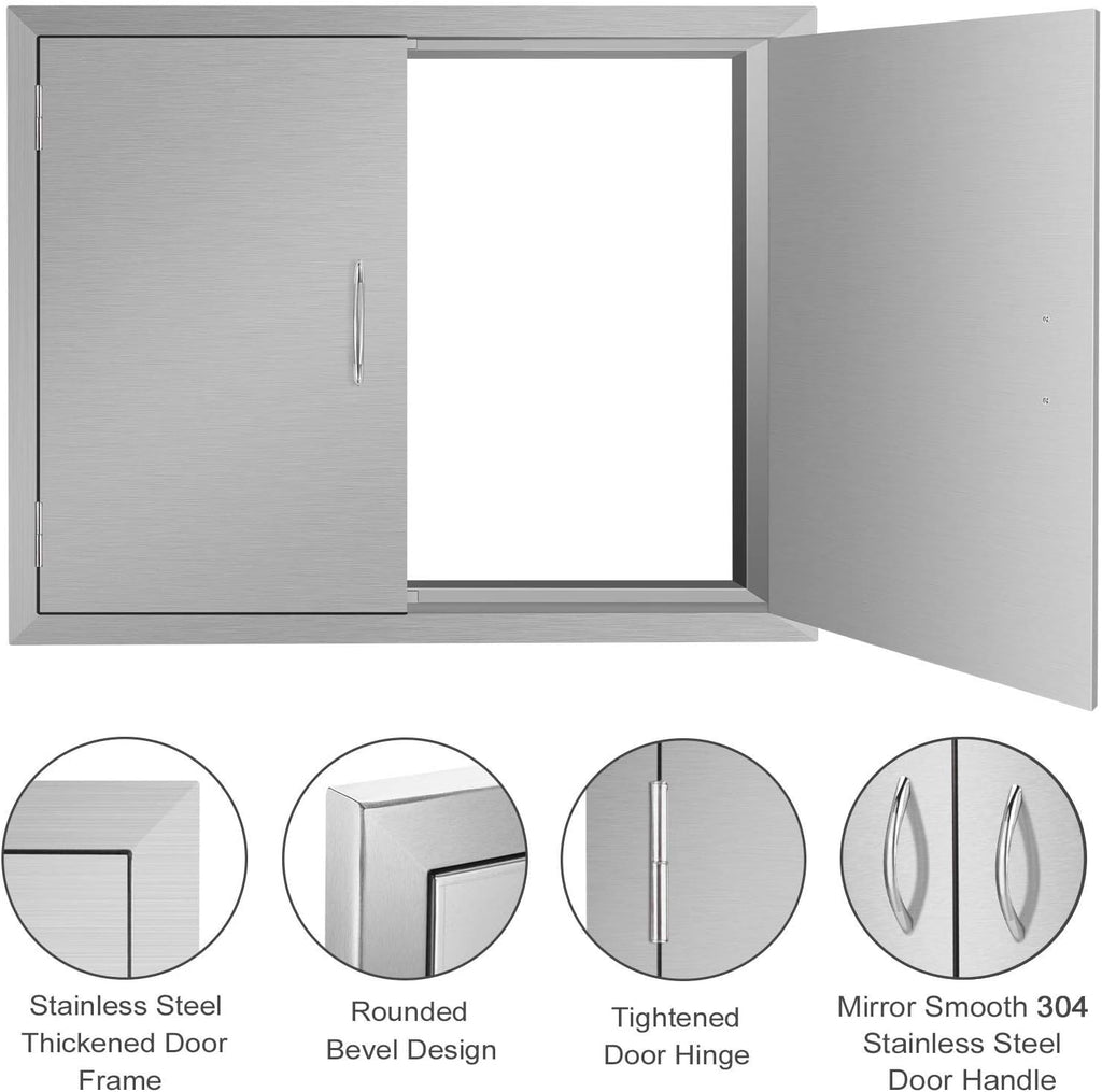 Stainless Steel Double Wall Outdoor Kitchen Doors 31W x 24H Inch C422104