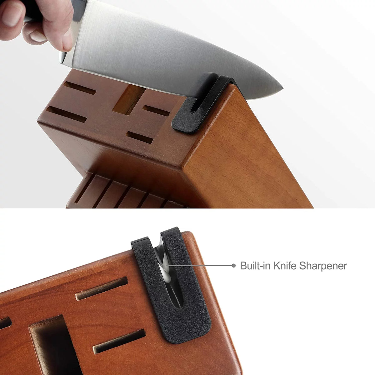 15 Pieces Kitchen Knife Block Set with Built-in Sharpener U42461