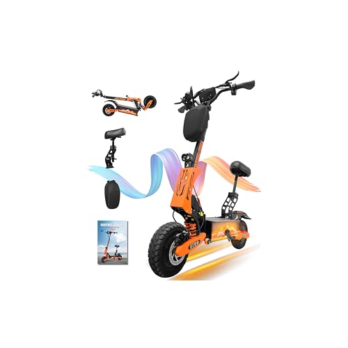 60V 27AH Electric Scooter with 5600W Dual Motor, 50MPH Speed, 40 Miles Range, 11" Vacuum Off-Road Tires, Folding E-Scooter Y604636