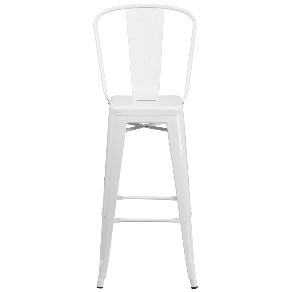 White Metal Barstool 2 Stools G105795