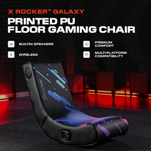 Foldable Video Gaming Floor Rocker Chair with Built-in Audio Speakers P742237