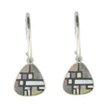 Vintage Mother of Pearl Hoop Earrings in 925 Sterling Silver P9874