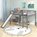 Full Size Wood Loft Bed with Slide I230