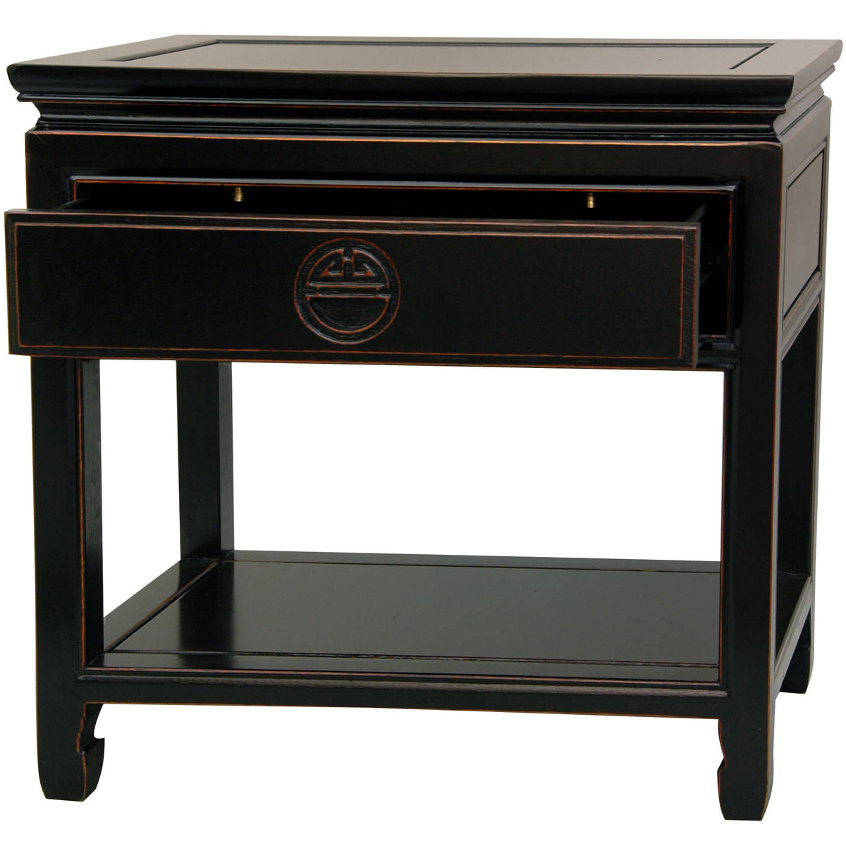 Antique Black Rosewood Bedside Table G347884