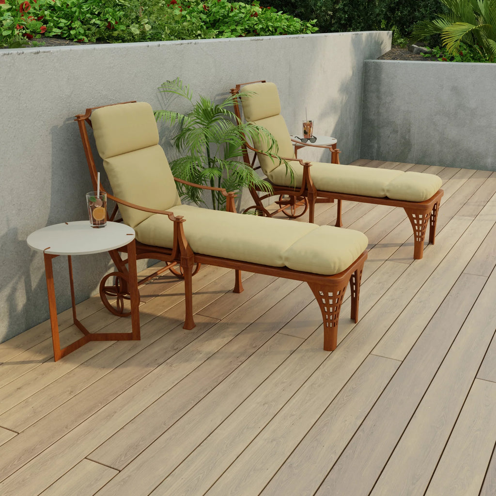 Antique Beige Rectangular Outdoor Chaise Lounge Cushion P2235