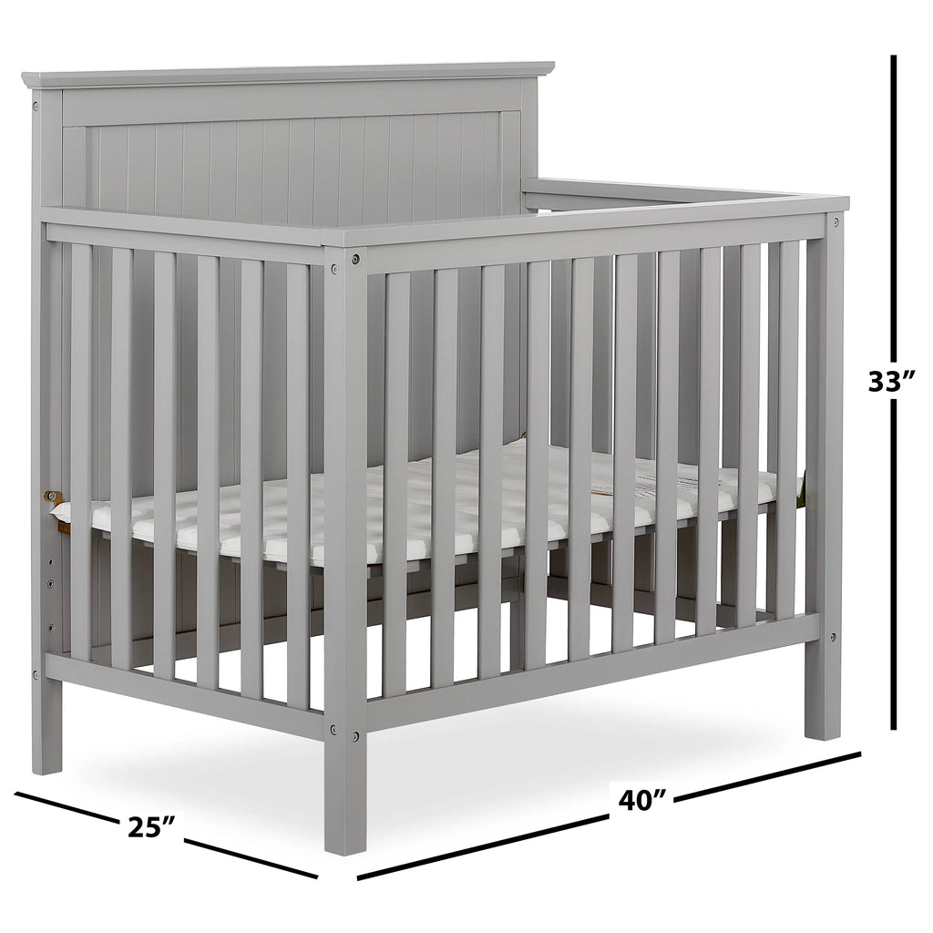 Pebble Grey 4-in-1 Convertible Mini Crib C6417
