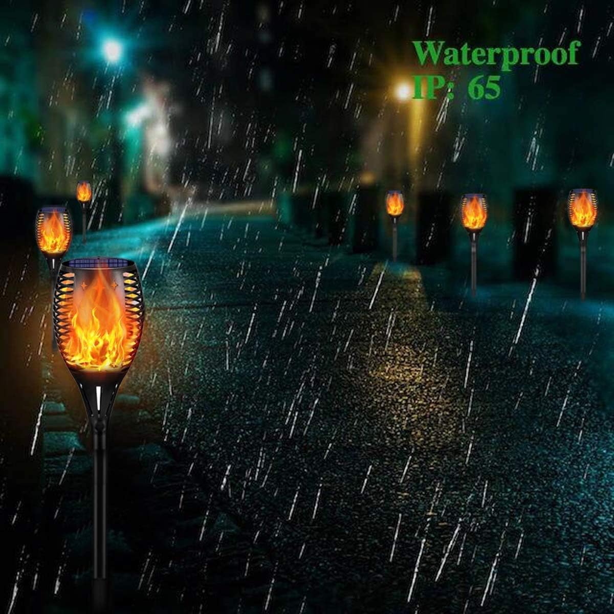 Solar Outdoor Torch Lights LED Landscape Lighting, 4 Pack Q64571