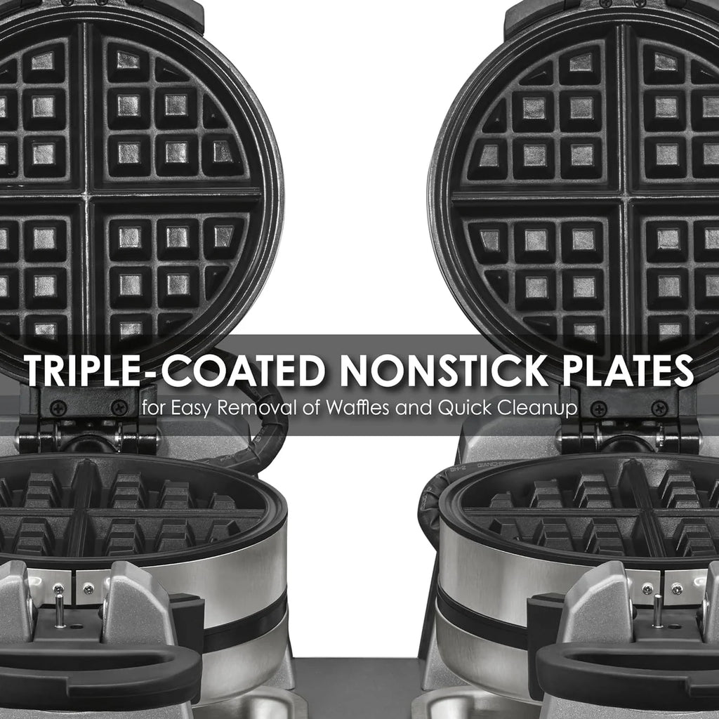 Double Side Belgian Waffle Maker, Non Stick Plates, 75 Waffles Per Hour S91120