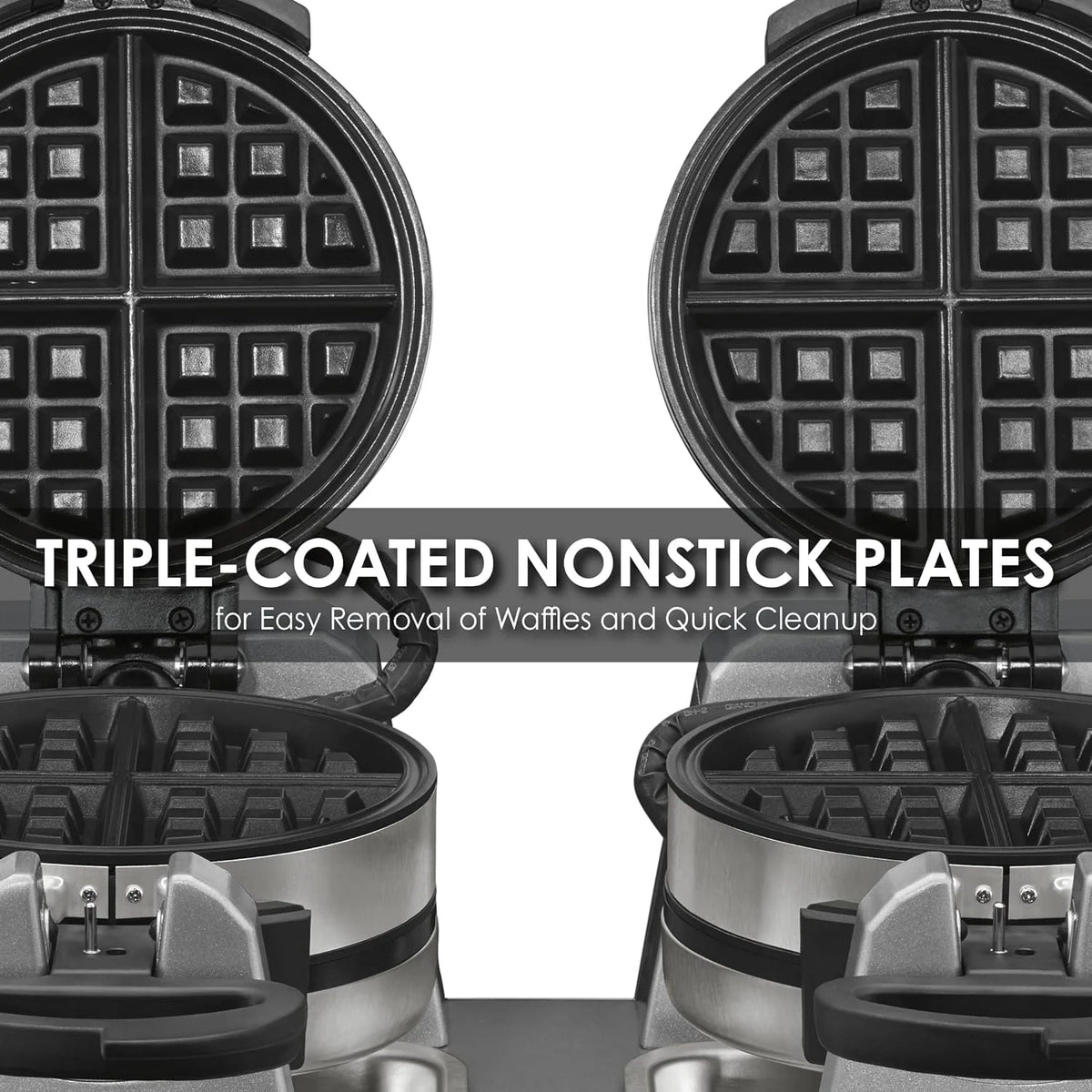 Double Side Belgian Waffle Maker, Non Stick Plates, 75 Waffles Per Hour S91120