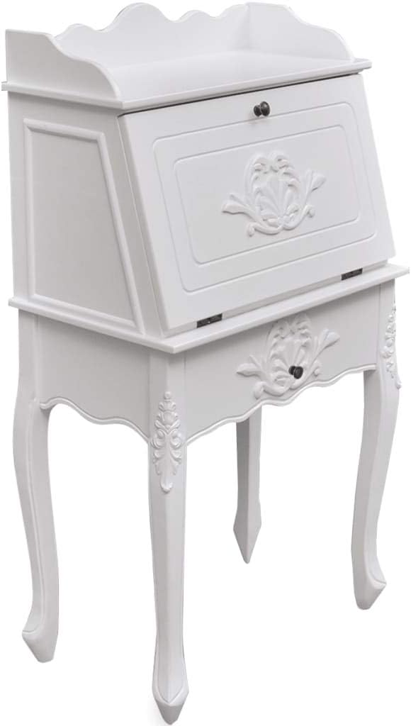 Wooden Secretary Desk with Storage Drawer and Shelves M301176