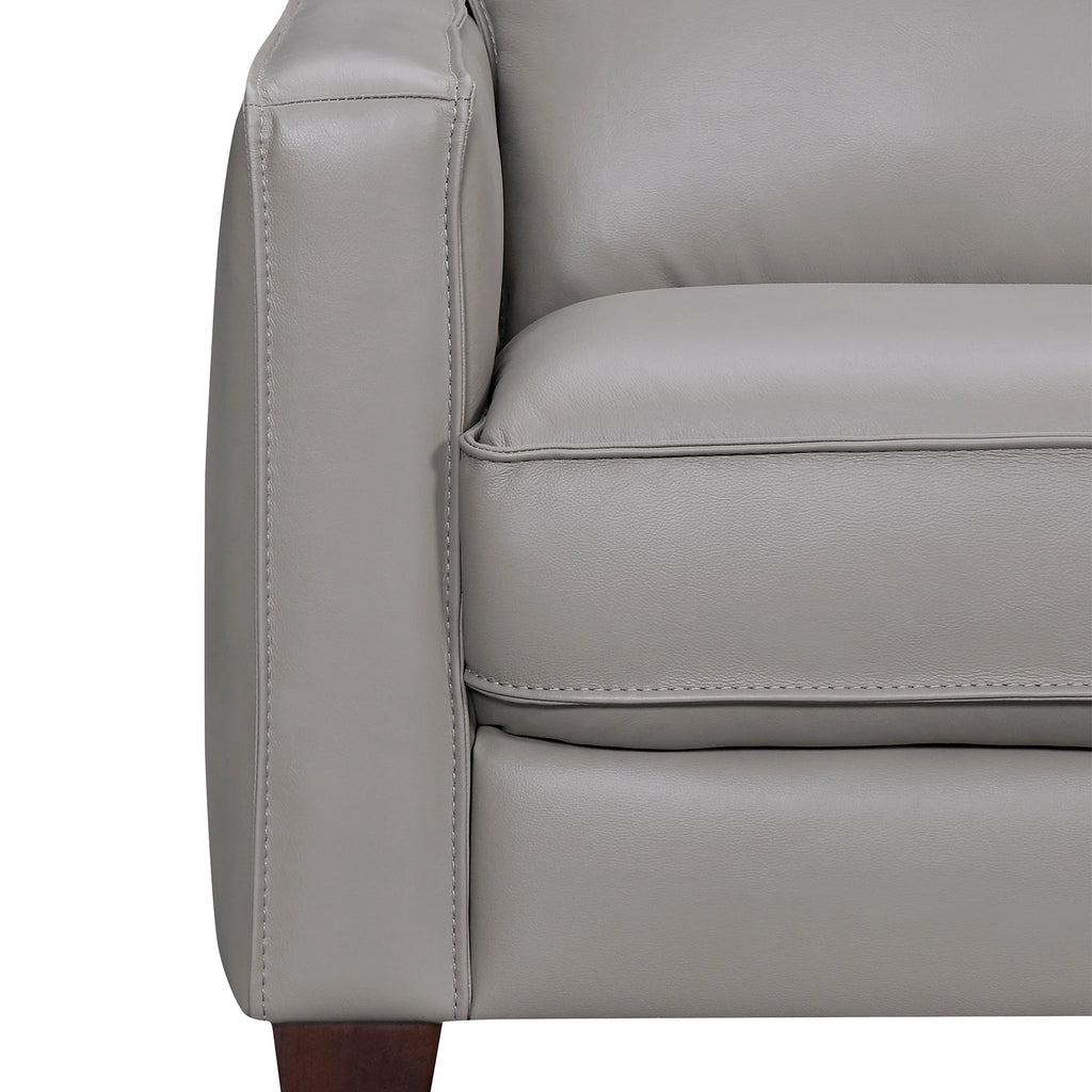 Greige Leather Sectional Sofa Y816567