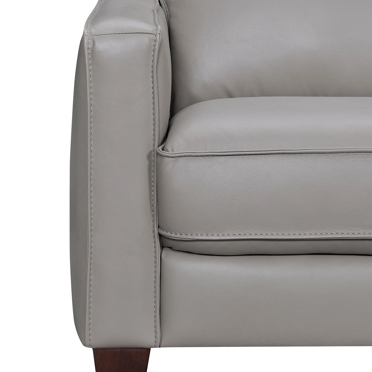 Greige Leather Sectional Sofa Y816567