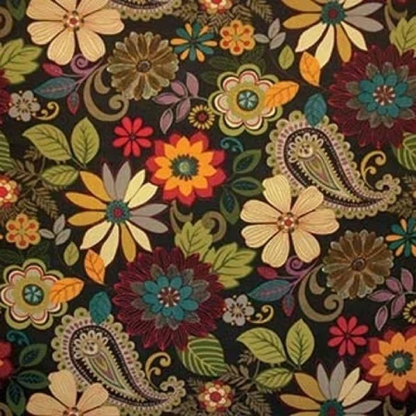 Multicolor Floral Rectangular Outdoor Chair Cushion with Ties T10593