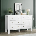 White 6 Drawer Wood Dresser P6686