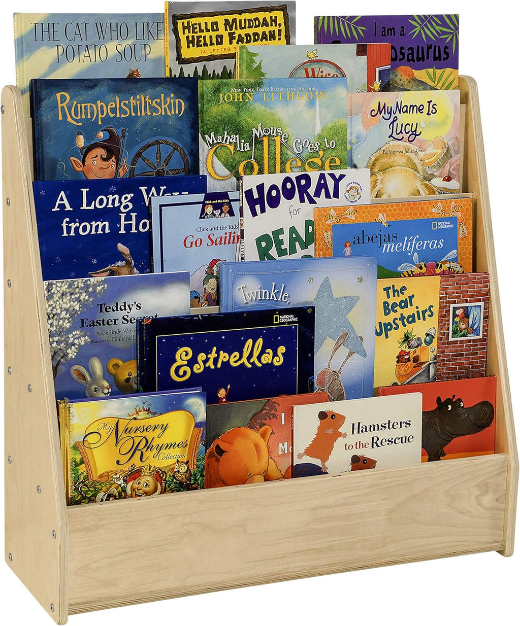 Natural Birch Hardwood 5 Shelves Kids’ Bookshelf E244