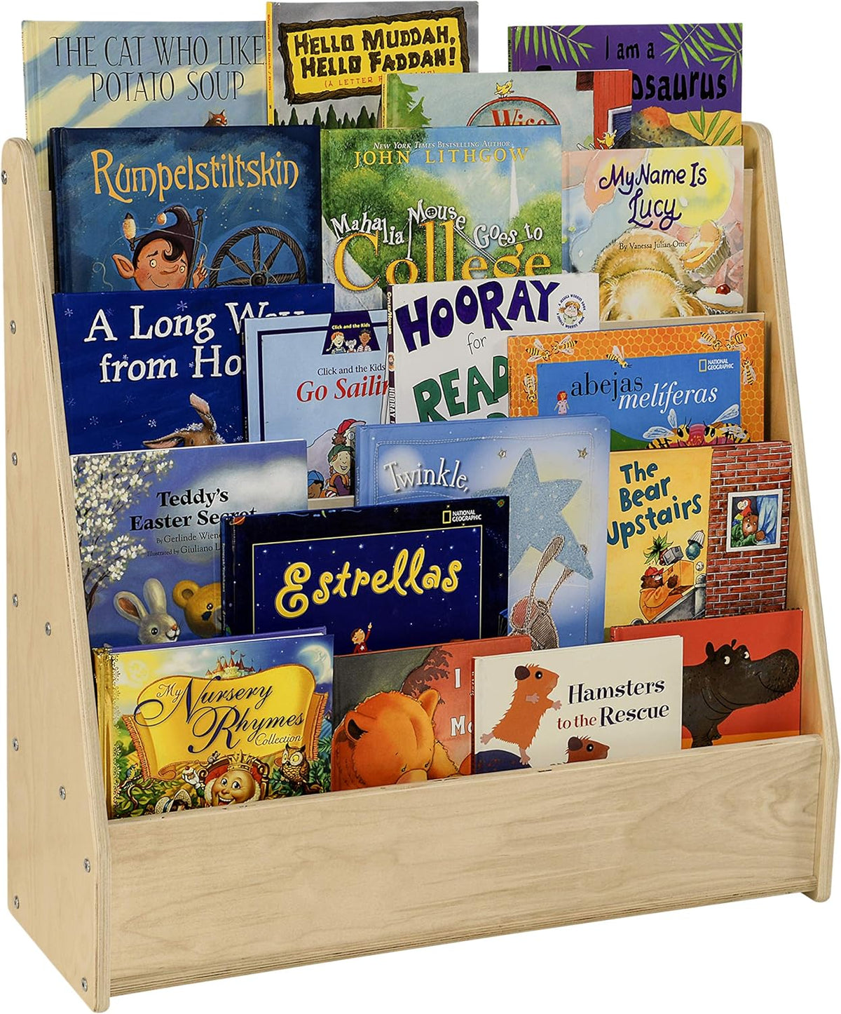 Natural Birch Hardwood 5 Shelves Kids’ Bookshelf E244