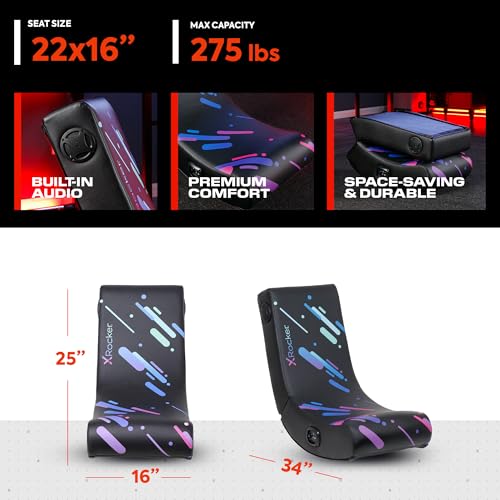 Foldable Video Gaming Floor Rocker Chair with Built-in Audio Speakers P742237