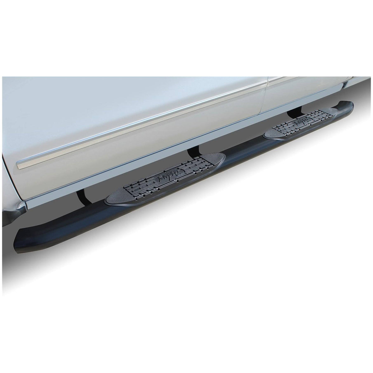 Black 4-Inch Curved Oval Side Step Bars D427302