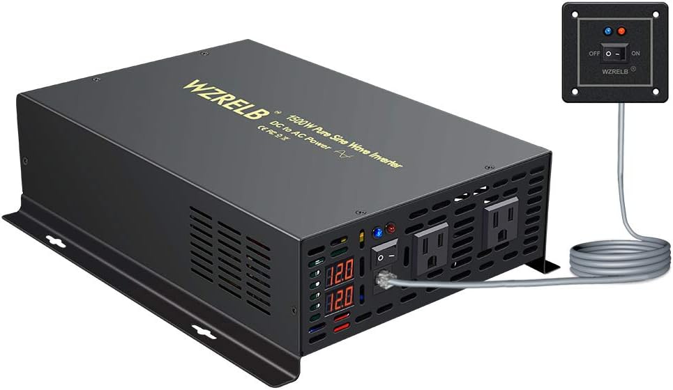 1500W 12V Pure Sine Wave Power Inverter with Remote Controller X132