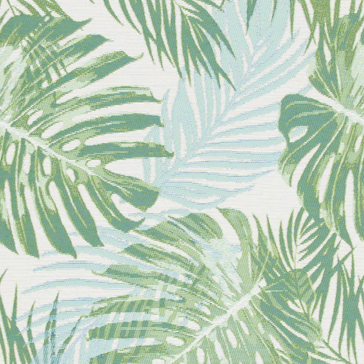 Green/Teal Tropical Palm Leaves Outdoor Area Rug T735