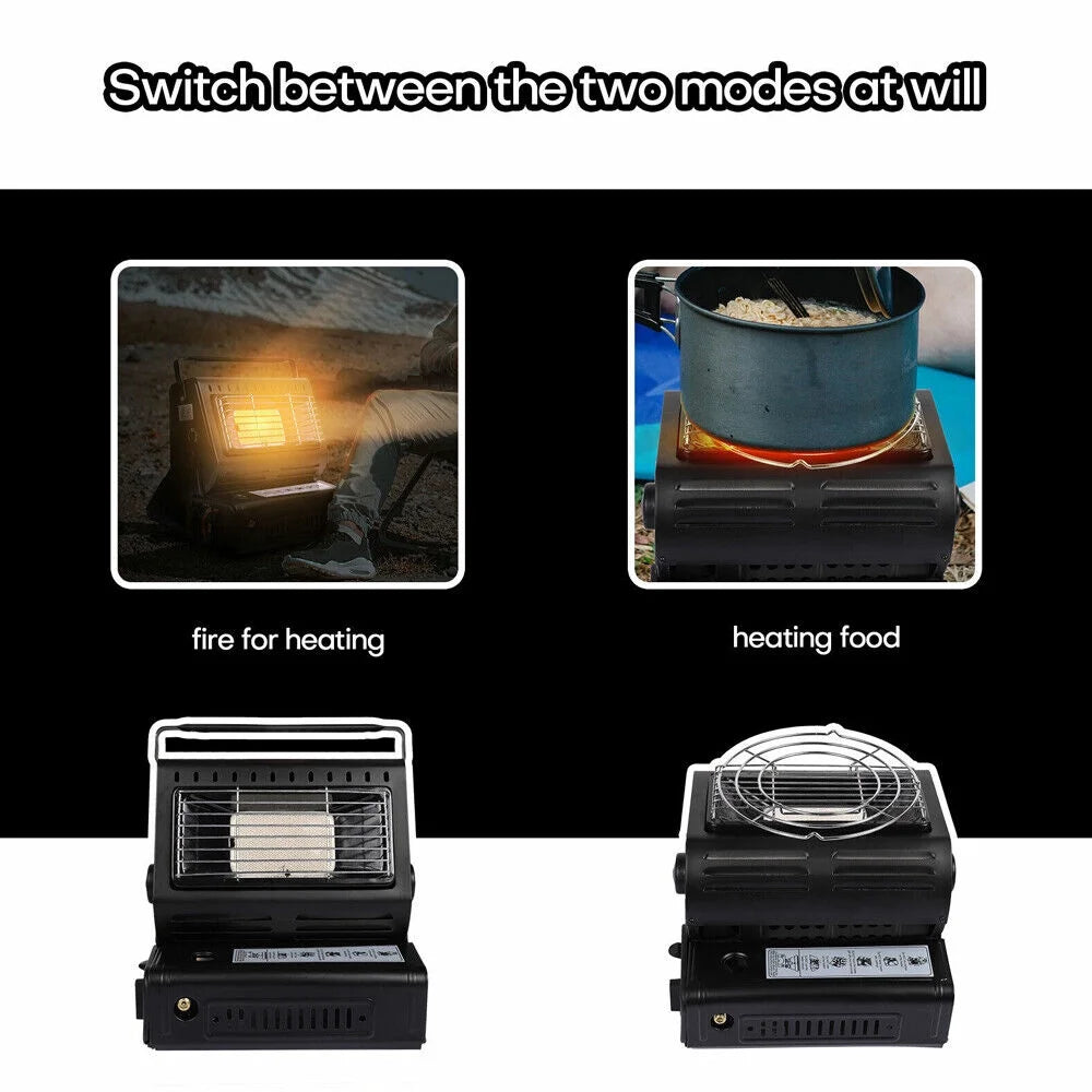 Black Stainless Dual Purpose Butane Burner Heater M4604