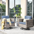 2 Pieces Wicker Swivel Chair with Cushions N59421