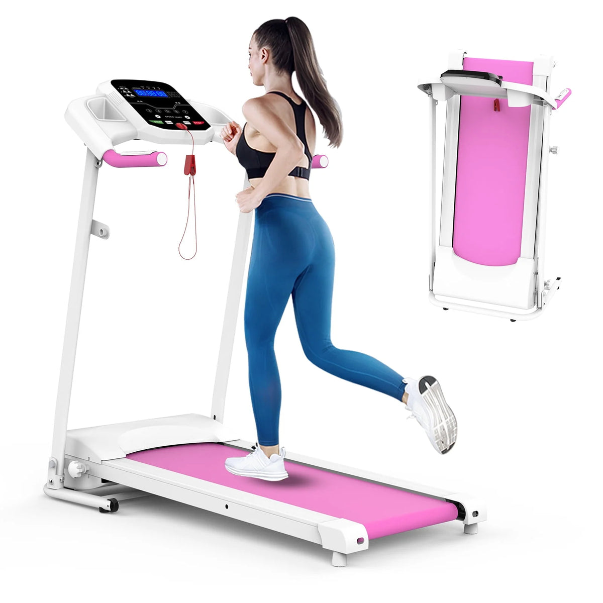 Portable Folding Treadmill Incline Electric Walking Running Machine T3866