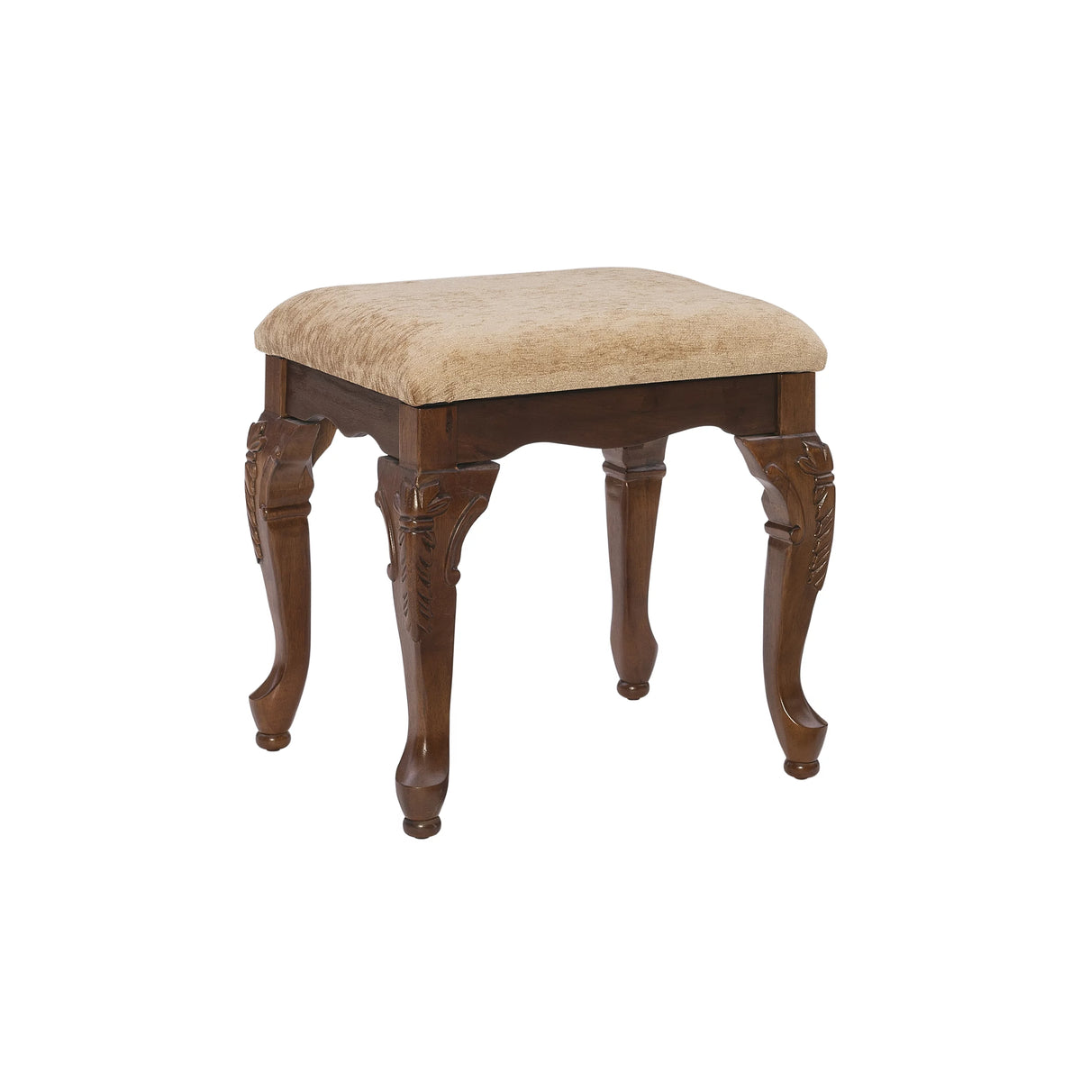 Upholstered Vanity Bench Beige Chenille F872454