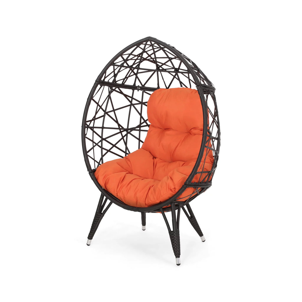 Indoor Wicker Teardrop Chair with Cushion T808239