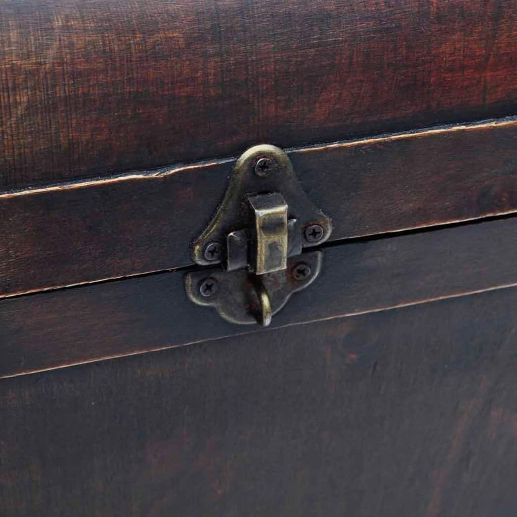 Vintage Wooden Treasure Chest Storage Trunk with 2 Drawers H179