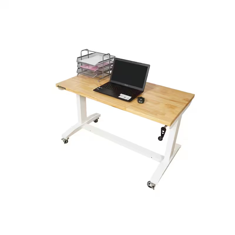 Adjustable Height Work Table in White X31588
