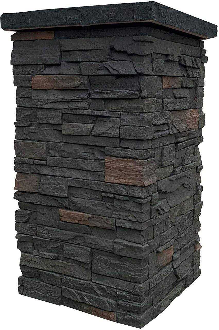 30 in. x 16 Faux Stone Column Siding Wrap V18529