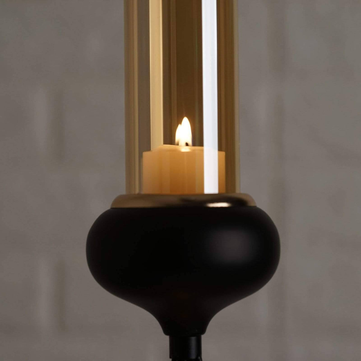 Gold Black Geometric Glass Votive Candle Holders V51345