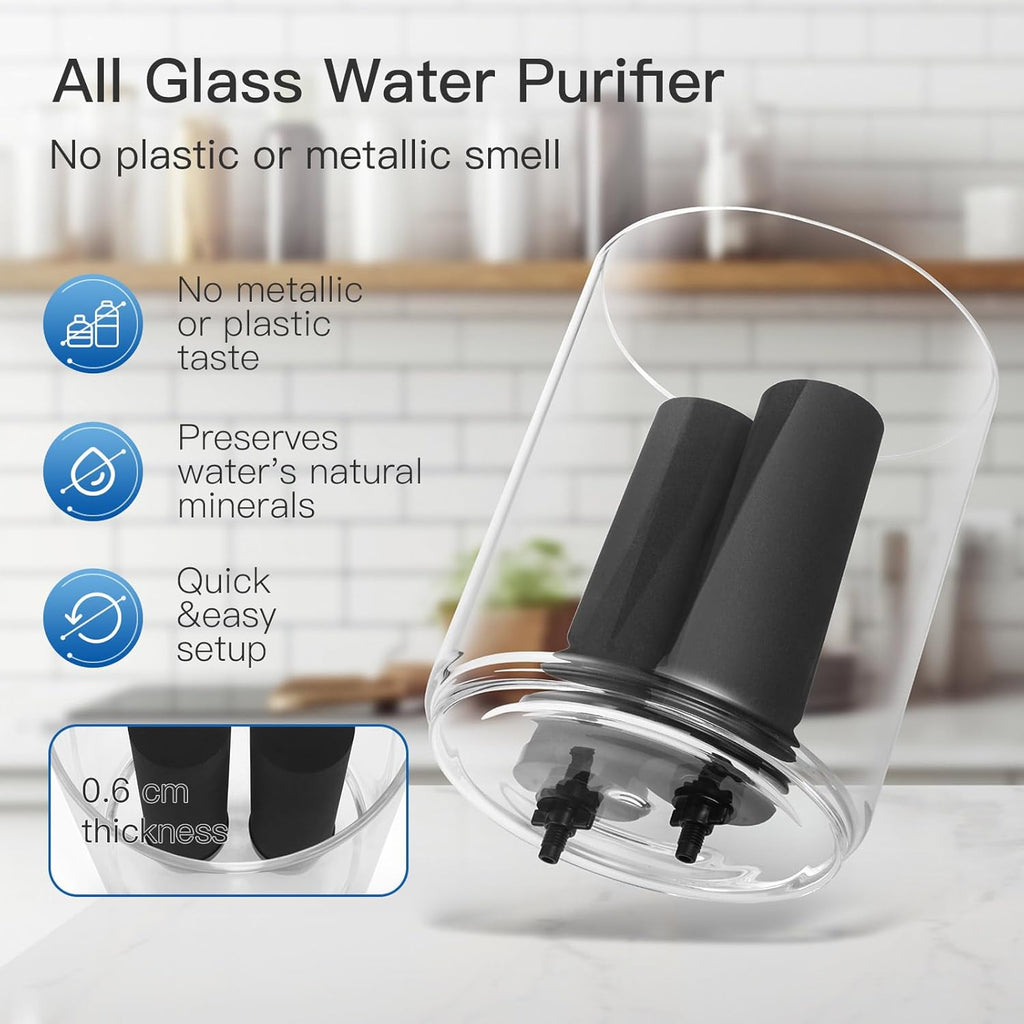 2.25 Gallon Gravity Fed Black Carbon Water Filter with 2 Stand P340