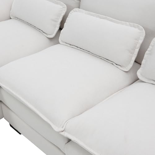 Gray Velvet U Shape Sectional Sofa with 4 Waist Pillows U451