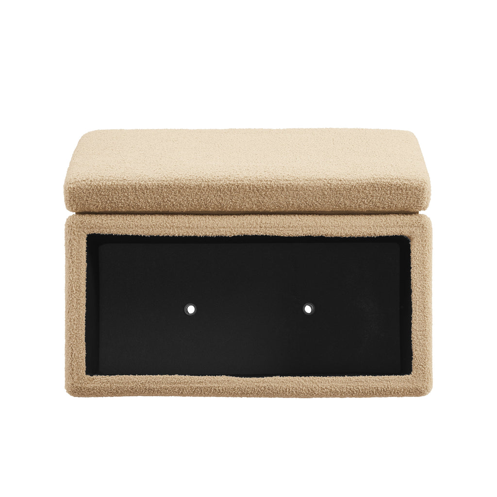 Tan Rectangle Storage Ottoman R3217
