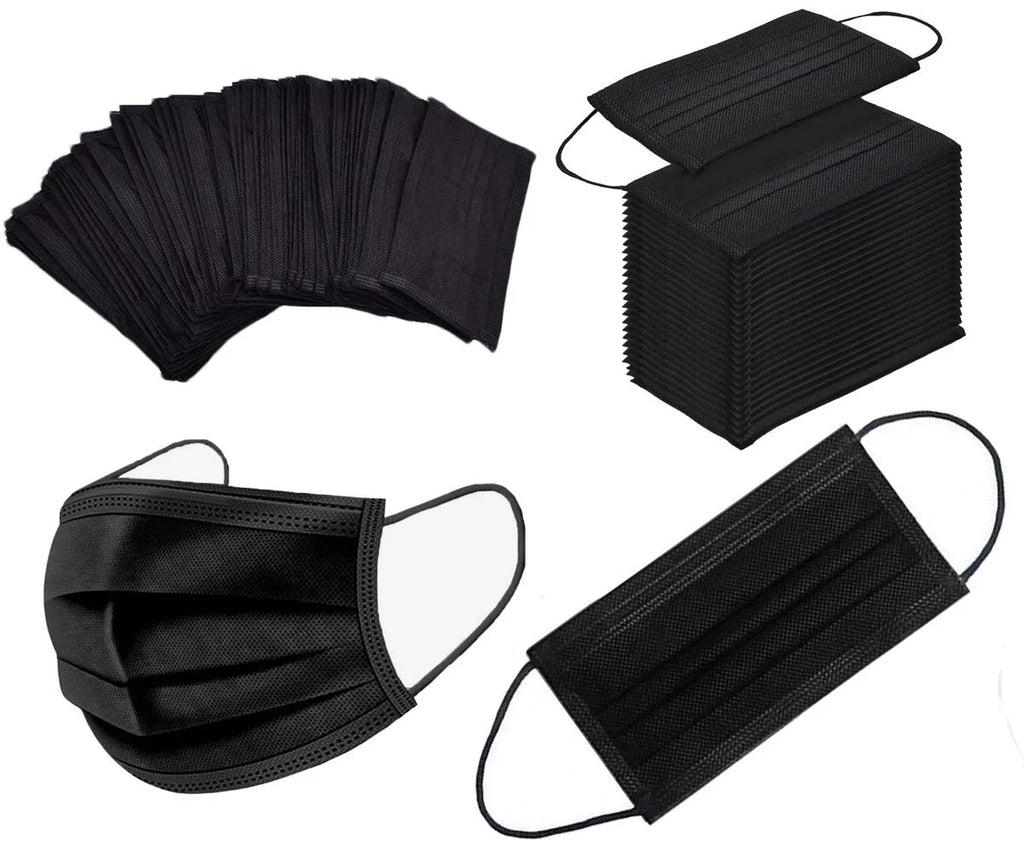 2000 Pack Black 3 Ply Disposable Face Masks F544901