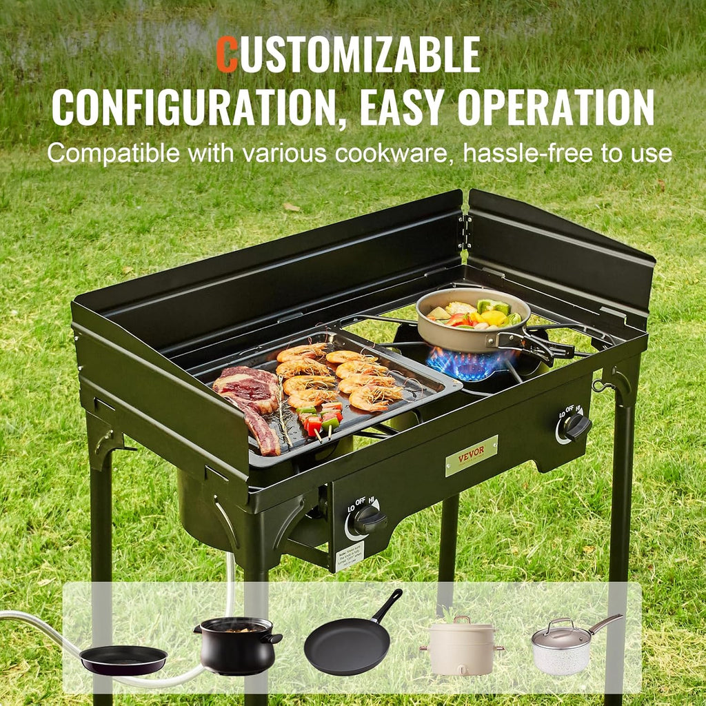 2 Burner Propane Stove with Windscreen X313