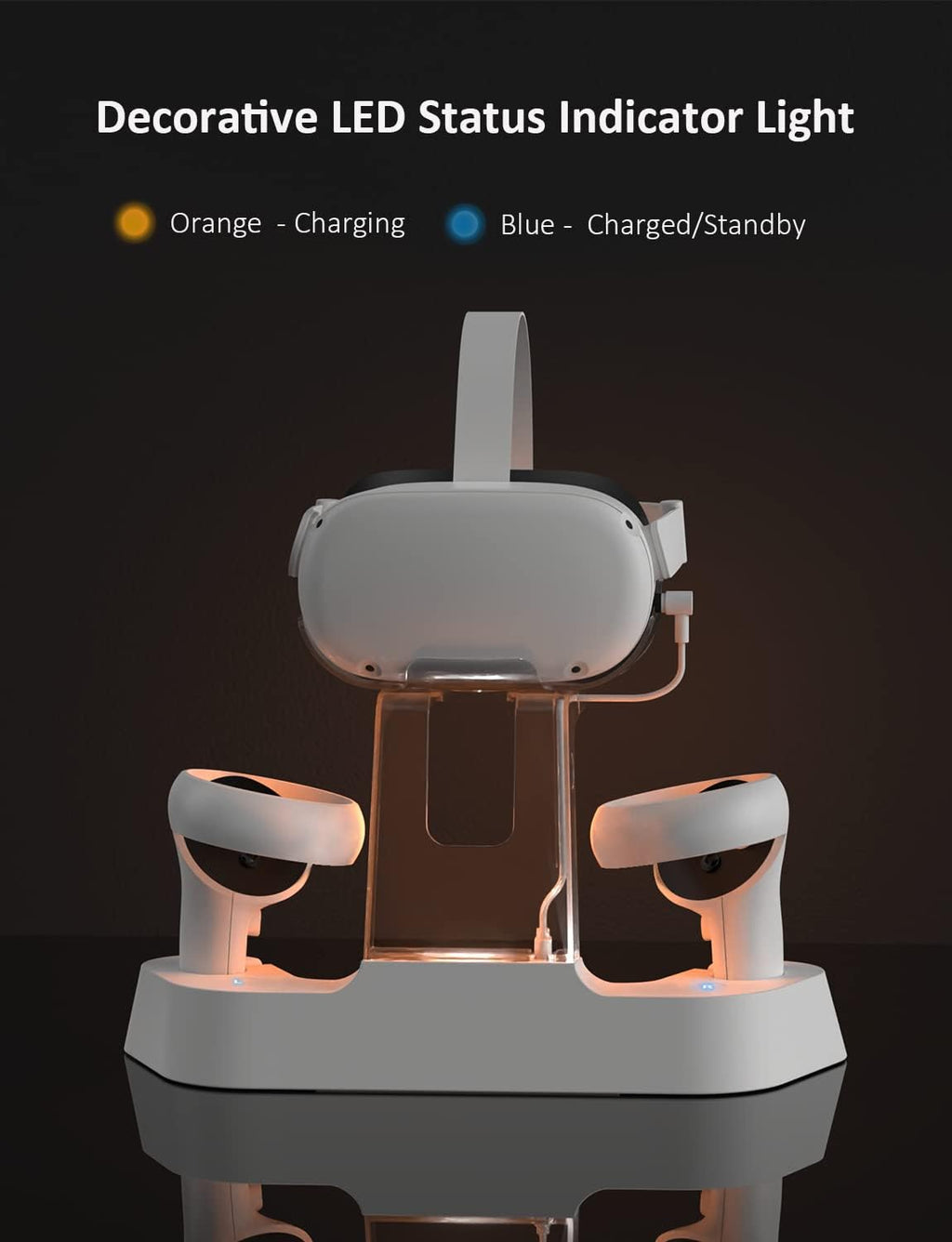 Charging Dock with LED Light, Headset Display Stand and Controller Mount A915906
