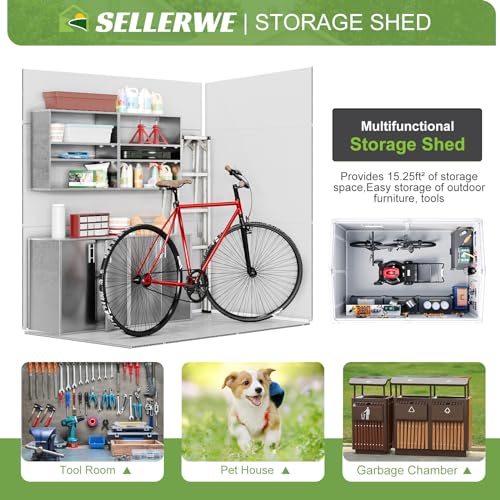 Dove Grey Resin Outdoor Storage Shed W41180