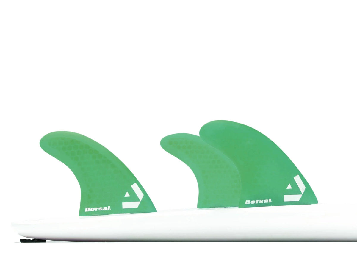 Hexcore Thruster Surfboard Fins Set of 3 Green M8878